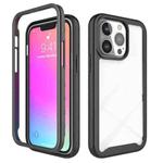 For iPhone 13 Pro Starry Sky Solid Color Series Shockproof PC + TPU Protective Case (Black)