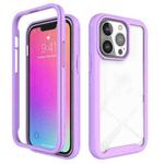 For iPhone 13 Pro Starry Sky Solid Color Series Shockproof PC + TPU Protective Case (Purple)