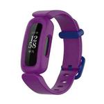 For Fitbit Ace 3 Silicone Integrated Watch Band(Grape Purple Dark Blue Buckle)