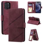 For iPhone 12 mini Skin Feel Business Horizontal Flip PU Leather Case with Holder & Multi-Card Slots & Wallet & Lanyard & Photo Frame (Red)