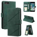 Skin Feel Business Horizontal Flip PU Leather Case with Holder & Multi-Card Slots & Wallet & Lanyard & Photo Frame For iPhone 8 Plus / 7 Plus(Green)
