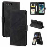 For iPhone SE 2022 / SE 2020 / 8 / 7 Skin Feel Business Horizontal Flip PU Leather Case with Holder & Multi-Card Slots & Wallet & Lanyard & Photo Frame(Black)