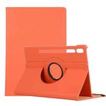 For Samsung Galaxy Tab S7 FE T730 Litchi Texture Horizontal Flip 360 Degrees Rotation Leather Case with Holder(Orange)