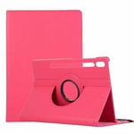 For Samsung Galaxy Tab S7 FE T730 Litchi Texture Horizontal Flip 360 Degrees Rotation Leather Case with Holder(Rose Red)