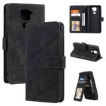 For Xiaomi Redmi Note 9 Skin Feel Business Horizontal Flip PU Leather Case with Holder & Multi-Card Slots & Wallet & Lanyard & Photo Frame(Black)