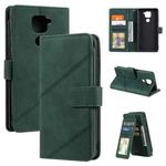For Xiaomi Redmi Note 9 Skin Feel Business Horizontal Flip PU Leather Case with Holder & Multi-Card Slots & Wallet & Lanyard & Photo Frame(Green)