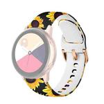 For Samsung Galaxy Watch 46mm Silicone Printing Watch Band(Black Sunflower)