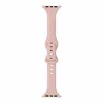 Slimming 8-buckle Silicone Watch Band For Apple Watch Series 9&8&7 41mm / SE 3&SE 2&6&SE&5&4 40mm / 3&2&1 38mm(Pink Sand)