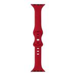 Slimming 8-buckle Silicone Watch Band For Apple Watch Series 9&8&7 41mm / SE 3&SE 2&6&SE&5&4 40mm / 3&2&1 38mm(Red)
