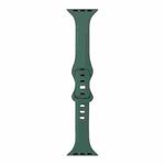 Slimming 8-buckle Silicone Watch Band For Apple Watch Series 9&8&7 41mm / SE 3&SE 2&6&SE&5&4 40mm / 3&2&1 38mm(Green)