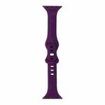 Slimming 8-buckle Silicone Watch Band For Apple Watch Series 9&8&7 41mm / SE 3&SE 2&6&SE&5&4 40mm / 3&2&1 38mm(Dark Purple)