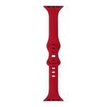 Slimming 8-buckle Silicone Watch Band For Apple Watch Ultra 49mm / Series 8&7 45mm / SE 2&6&SE&5&4 44mm / 3&2&1 42mm(Red)