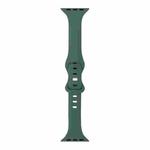 Slimming 8-buckle Silicone Watch Band For Apple Watch Ultra 49mm / Series 8&7 45mm / SE 2&6&SE&5&4 44mm / 3&2&1 42mm(Green)