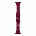 Slimming 8-buckle Silicone Watch Band For Apple Watch Ultra 49mm / Series 8&7 45mm / SE 2&6&SE&5&4 44mm / 3&2&1 42mm(Wine Red)