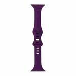 Slimming 8-buckle Silicone Watch Band For Apple Watch Ultra 49mm / Series 8&7 45mm / SE 2&6&SE&5&4 44mm / 3&2&1 42mm(Dark Purple)