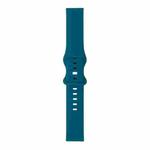 For Samsung Galaxy Watch 3 41mm 8-buckle Silicone Watch Band(Peacock Blue)