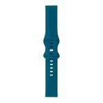 For Samsung Galaxy Watch 3 45mm 8-buckle Silicone Watch Band(Peacock Blue)