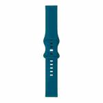 For Samsung Galaxy Watch 42mm 8-buckle Silicone Watch Band(Peacock Blue)