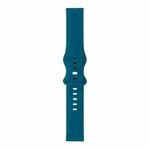 For Samsung Galaxy Watch 46mm 8-buckle Silicone Watch Band(Peacock Blue)