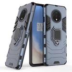 For OnePlus 7T Shockproof PC + TPU Case with Magnetic Ring Holder(Navy)