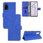 For Blackview A100 Solid Color Skin Feel Magnetic Buckle Horizontal Flip Calf Texture PU Leather Case with Holder & Card Slots & Wallet(Blue)