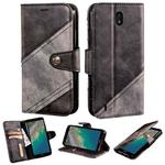 For Nokia C01 Plus Contrast Color Splicing Retro Texture Horizontal Flip PU Leather Case with Card Slots & Holder & Wallet(Black)