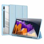 For Samsung Galaxy Tab S8 / Galaxy Tab S7 2020 SM-T870 / SM-T875 DUX DUCIS TOBY Series Shockproof PU Leather + PC + TPU Horizontal Flip Case with Holder & Pen Slot & Sleep / Wake-up Function(Blue)