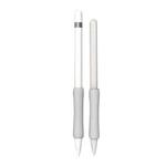 Stylus Touch Pen Silicone Protective Cover For Apple Pencil 1 / 2(Milk Gray)