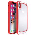 For iPhone XR Candy-Colored TPU Transparent Shockproof Case(Red)