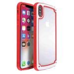 For iPhone XS Max Candy-Colored TPU Transparent Shockproof Case(Red)