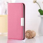 For Huawei P20 Lite Litchi Texture Horizontal Flip Leather Case with Holder & Card Slots(Pink)