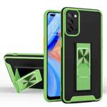 For OPPO Realme 7 Pro Dual-color Skin Feel TPU + PC Magnetic Shockproof Case with Invisible Holder(Grass Green)