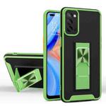 For OPPO A72 Dual-color Skin Feel TPU + PC Magnetic Shockproof Case with Invisible Holder(Grass Green)