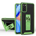 For Samsung Galaxy A02s Dual-color Skin Feel TPU + PC Magnetic Shockproof Case with Invisible Holder(Grass Green)