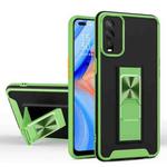 For vivo Y12s 2021 Dual-color Skin Feel TPU + PC Magnetic Shockproof Case with Invisible Holder(Grass Green)