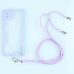 For Samsung Galaxy A22 Acrylic + Color TPU Shockproof Case with Neck Lanyard(Purple)