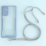 For Samsung Galaxy A82 Acrylic + Color TPU Shockproof Case with Neck Lanyard(Milk Grey)