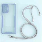 For Xiaomi Redmi Note 10 Pro Max Acrylic + Color TPU Shockproof Case with Neck Lanyard(Milk Grey)