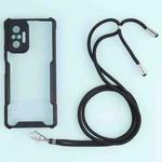 For Xiaomi Redmi Note 10 Pro Max Acrylic + Color TPU Shockproof Case with Neck Lanyard(Black)