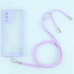 For OPPO A74 4G/F19 Acrylic + Color TPU Shockproof Case with Neck Lanyard(Purple)