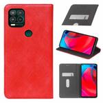 For Motorola Moto G Stylus 5G Cloth Texture Retro Horizontal Flip PU Leather Shockproof Case with Holder & Card Slot(Red)