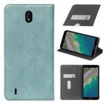 For Nokia C01 Plus Cloth Texture Retro Horizontal Flip PU Leather Shockproof Case with Holder & Card Slot(Blue)
