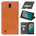 For Nokia C01 Plus Cloth Texture Retro Horizontal Flip PU Leather Shockproof Case with Holder & Card Slot(Brown)