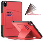 For iPad Pro 11 2022 / 2021 Smart B Magnetic Horizontal Flip Leather Tablet Case with 7-speed Bracket & Card Slots & Pen Slot & Sleep / Wake-up Function(Red)