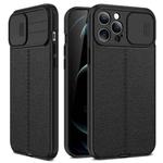 For iPhone 11 Pro Max Litchi Texture Sliding Camshield TPU Protective Case (Black)