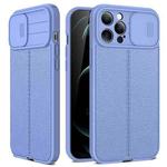 For iPhone 12 mini Litchi Texture Sliding Camshield TPU Protective Case (Light Purple)