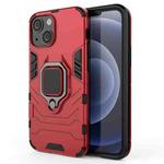 For iPhone 13 mini Shockproof PC + TPU Protective Case with Magnetic Ring Holder (Red)