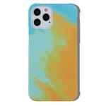 For iPhone 11 Ink Painting Pattern PC Protective Case (Blue Yellow)