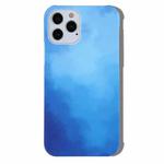 For iPhone 12 mini Ink Painting Pattern PC Protective Case (Ocean Blue)