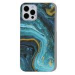For iPhone 12 mini Marble Pattern PC Shockproof Protective Case (Blue Agate)